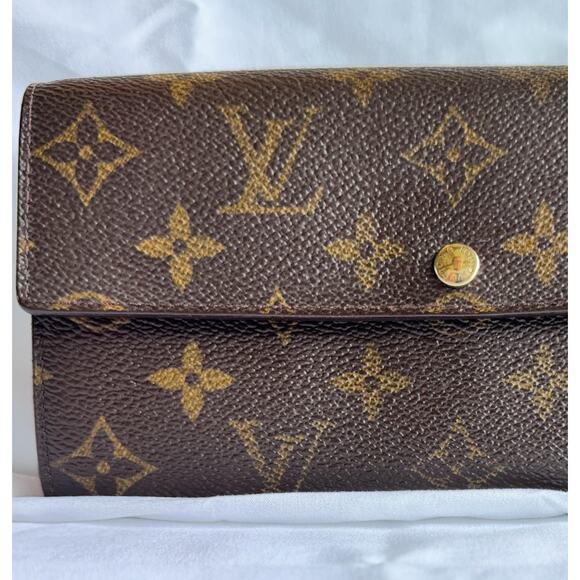Louis Vuitton Monogram Portefeuille Sarah Long Wallet Brown Vintage - Picture 9 of 9